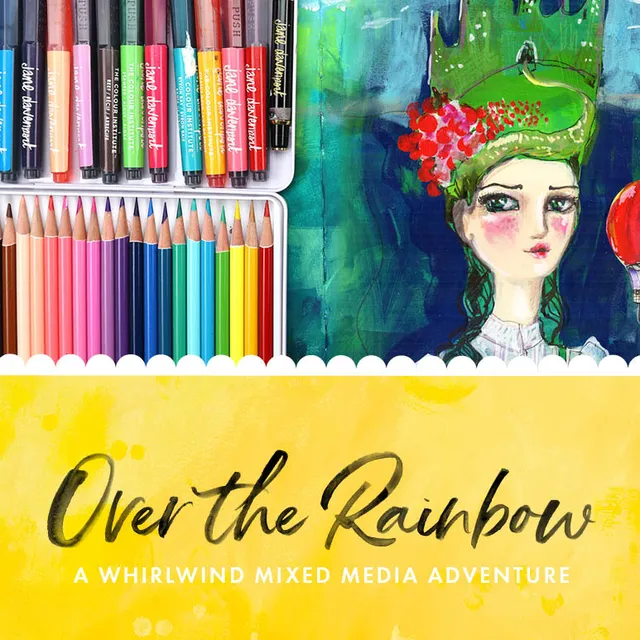 Jane Davenport Over the Rainbow Workshop nettkurs mixed media