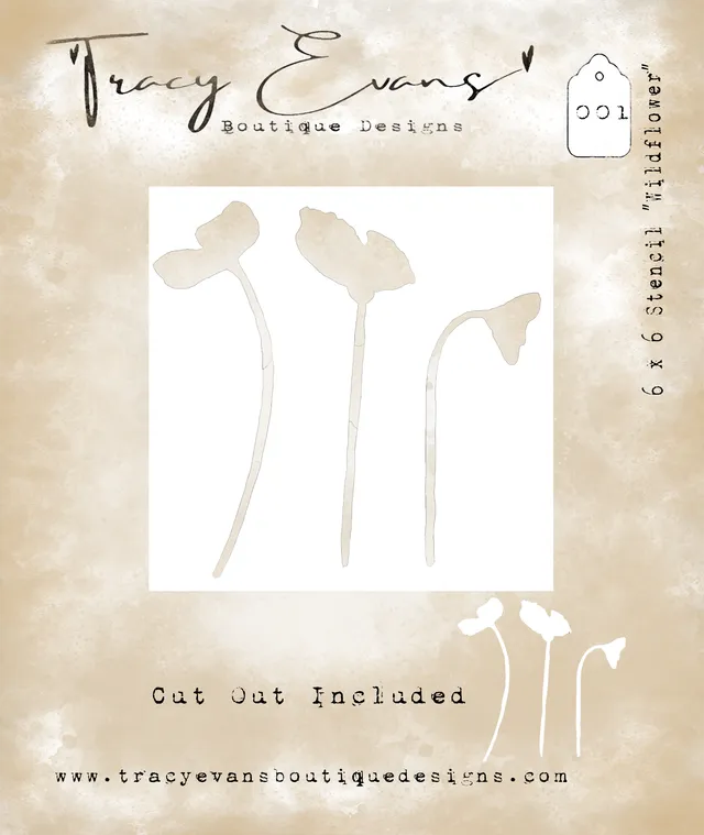 Tracy Evans Design ST001 Wildflower sjablong 15x15 cm