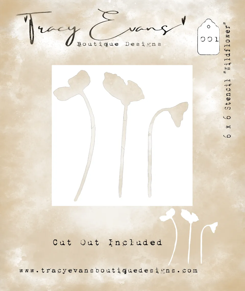 Tracy Evans Design ST001 Wildflower sjablong 15x15 cm