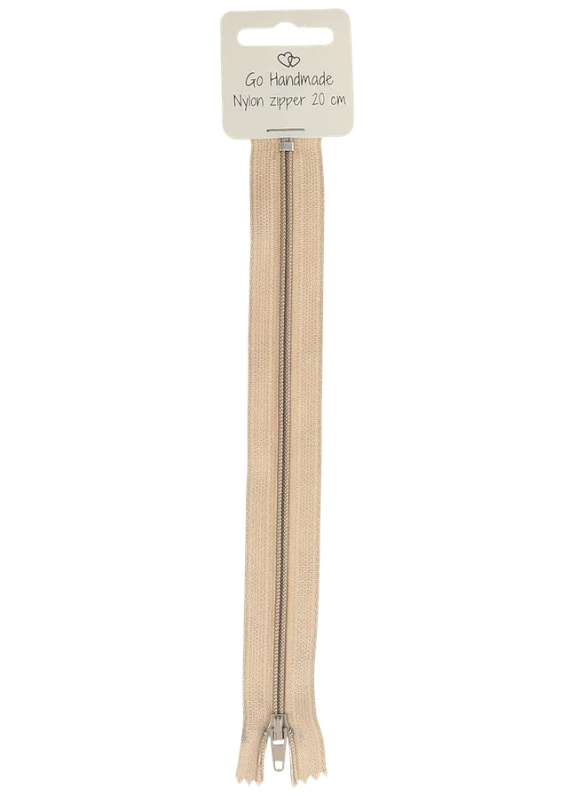 Go Handmade Glidelås nylon beige