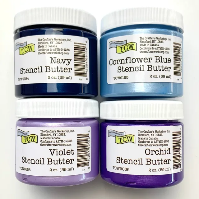 The Crafters Workshop Stencil Butter TCW9157 stencilbutter blå 4-pk