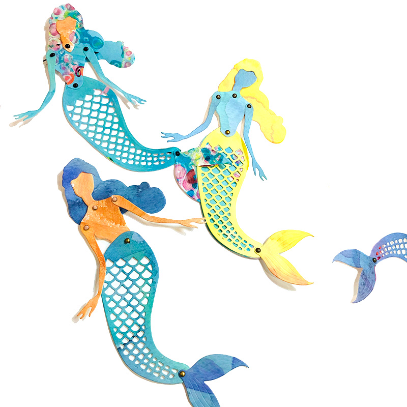 Jane Davenport Mermaid Paper Doll stempel og dies havfrue