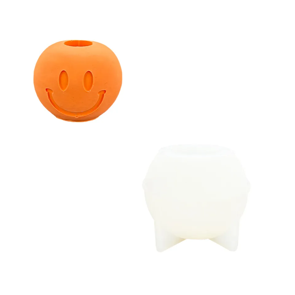 Jesmonite smiley lysestake silikonform 9,5 cm