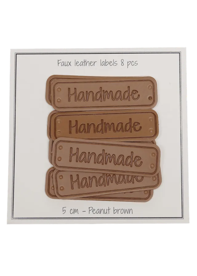 Go Handmade Handmade lærmerke 5x1,5 cm peanøttbrun 8-pk