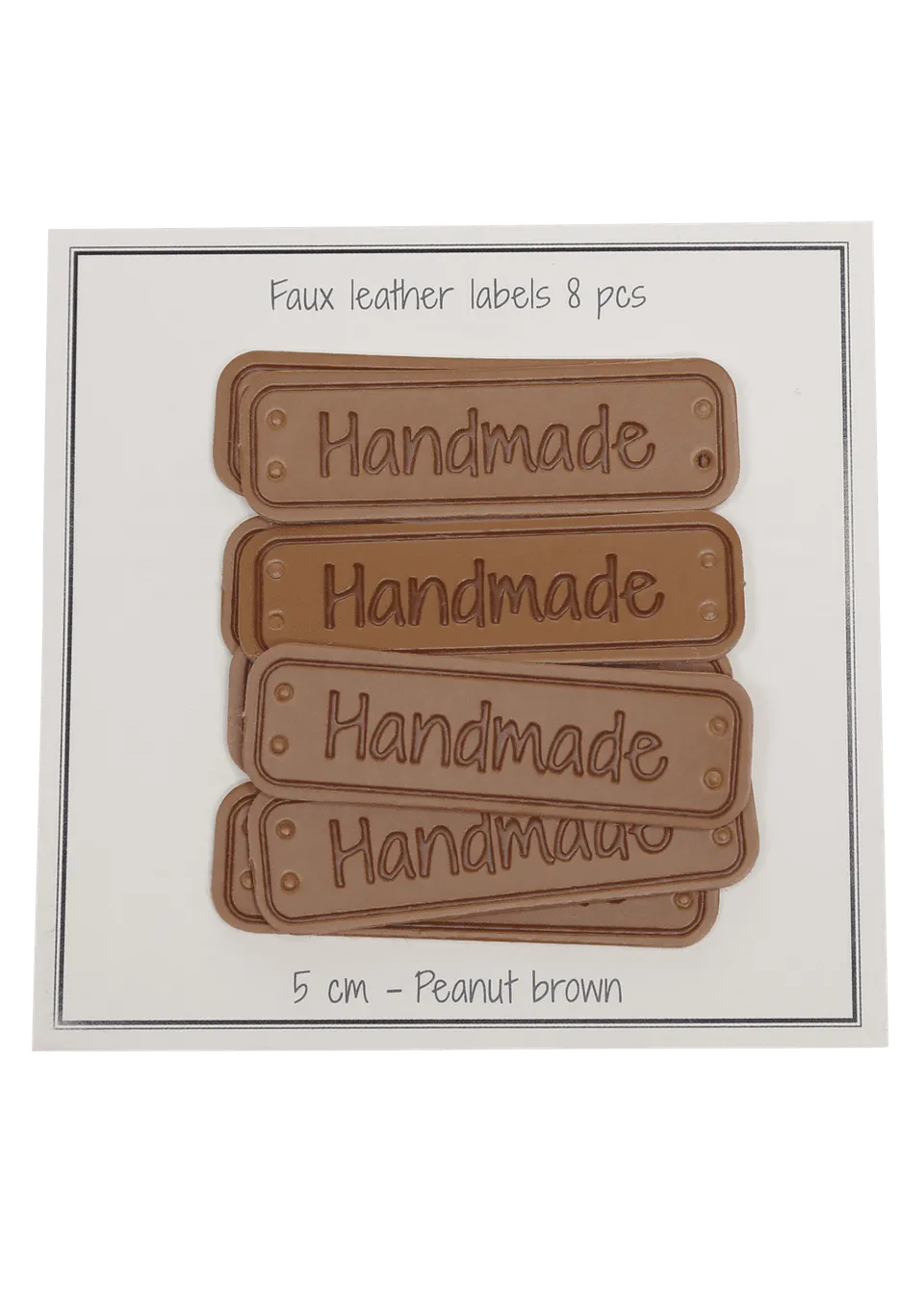 Go Handmade Handmade skinnlapp PU 5x1,5 cm 8 stk brun