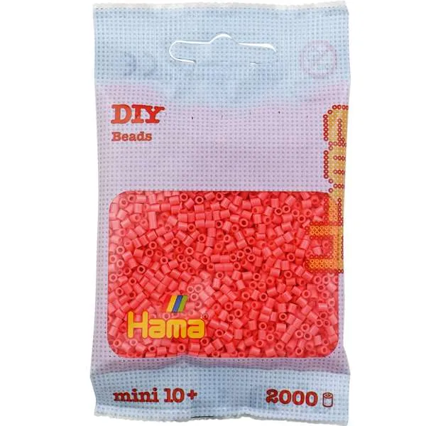 Hama Mini perler pastel red 2000 stk dus rosa
