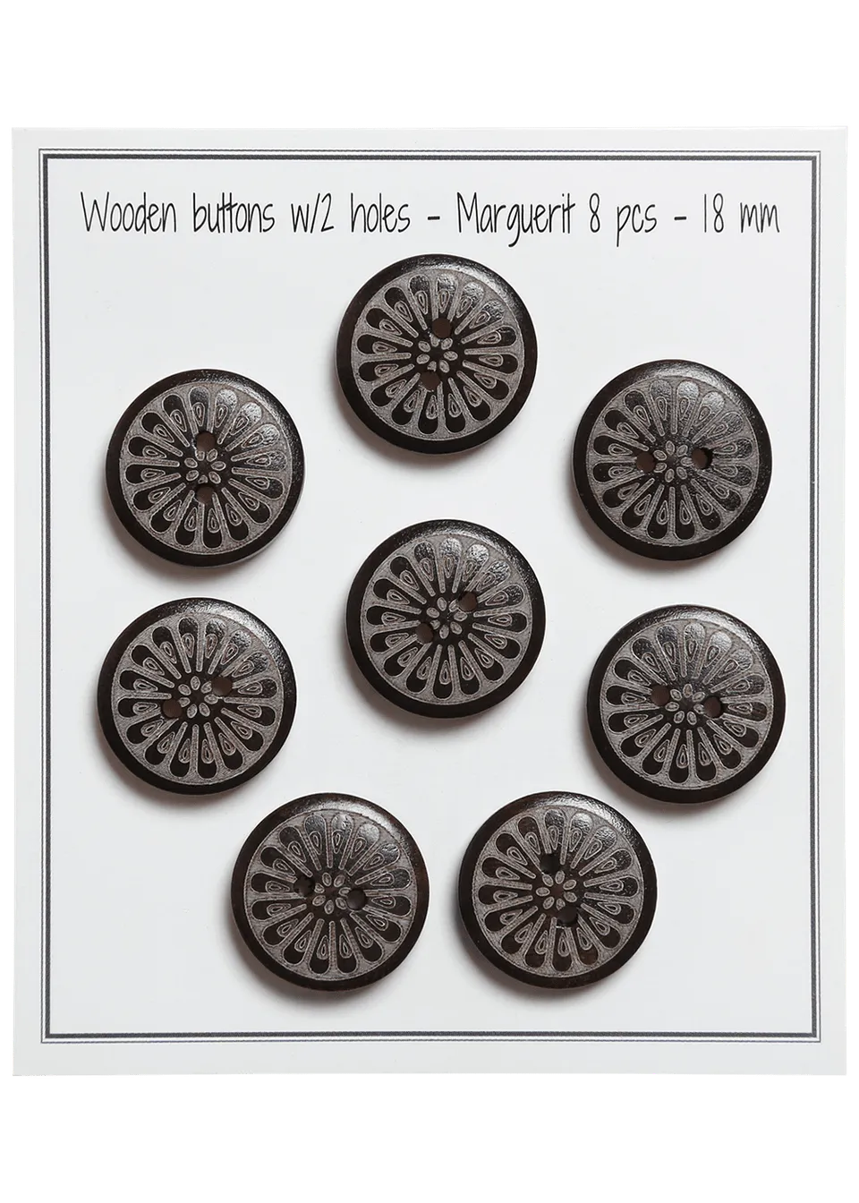 Go Handmade Marguerit knapper 18 mm 8 stk hvit blomst