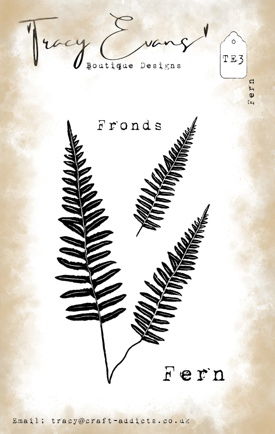Tracy Evans Design TE003 Fern stempel A7 bregne