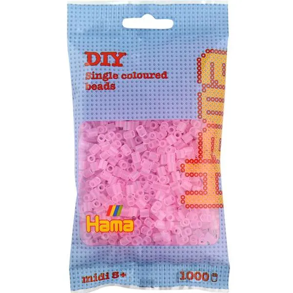 Hama Midi perler translucent rosa 1000 stk