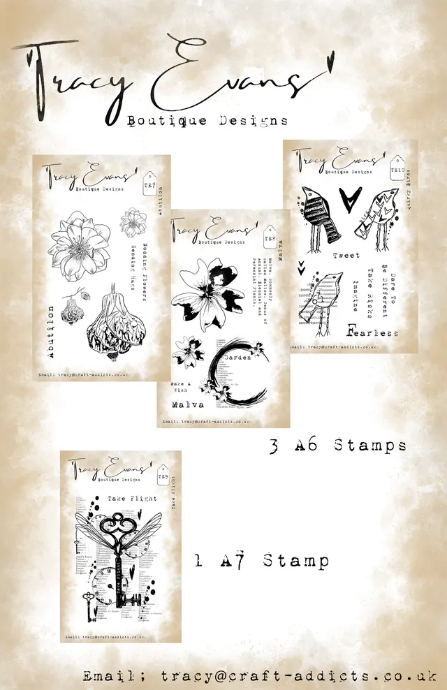 Tracy Evans Design B003 stempelbundle TE7-TE10