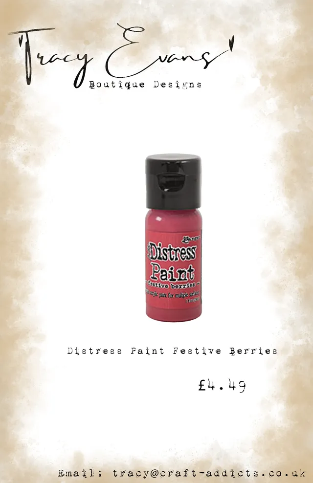 Tracy Evans Design DI143 distressmaling festive berries rød