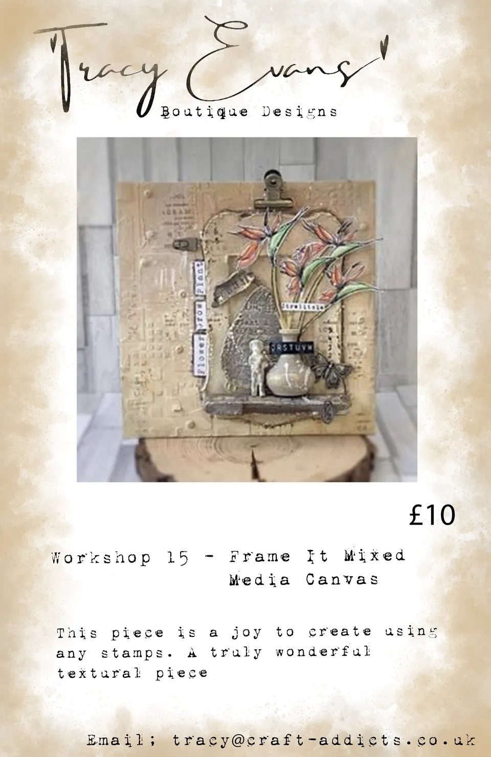 Tracy Evans Design Workshop 015 Frame It lerret mixed media