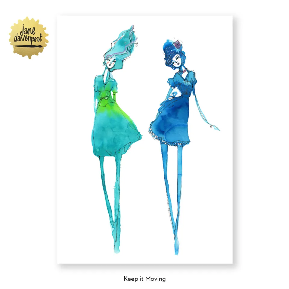 Jane Davenport Keep it Moving kunsttrykk illustrativt motiv