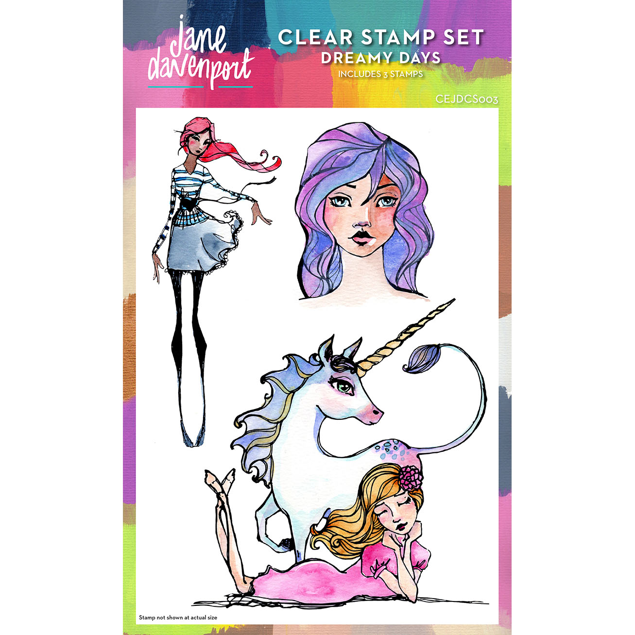 Jane Davenport Dreamy Days clear stempel ansiktsmotiv