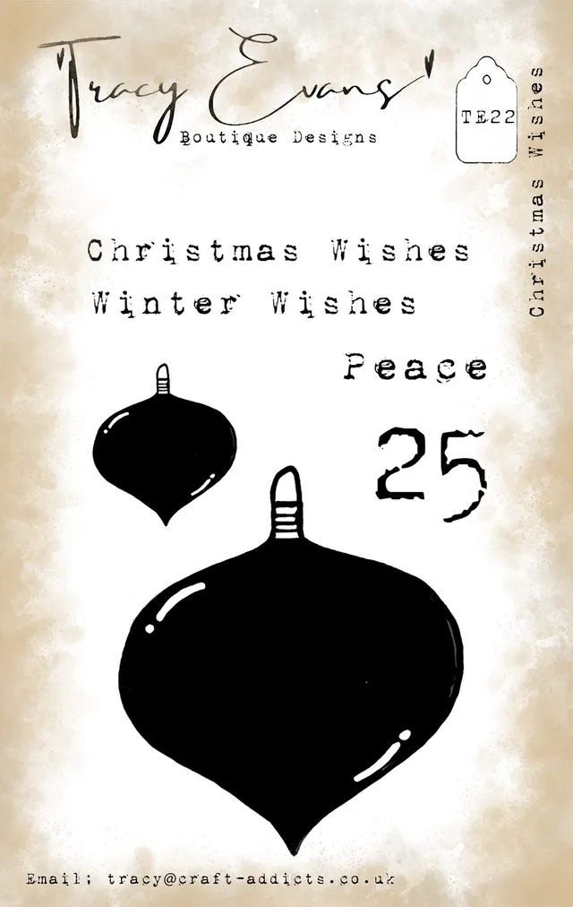 Tracy Evans Design TE022 Christmas Wishes stempel A7