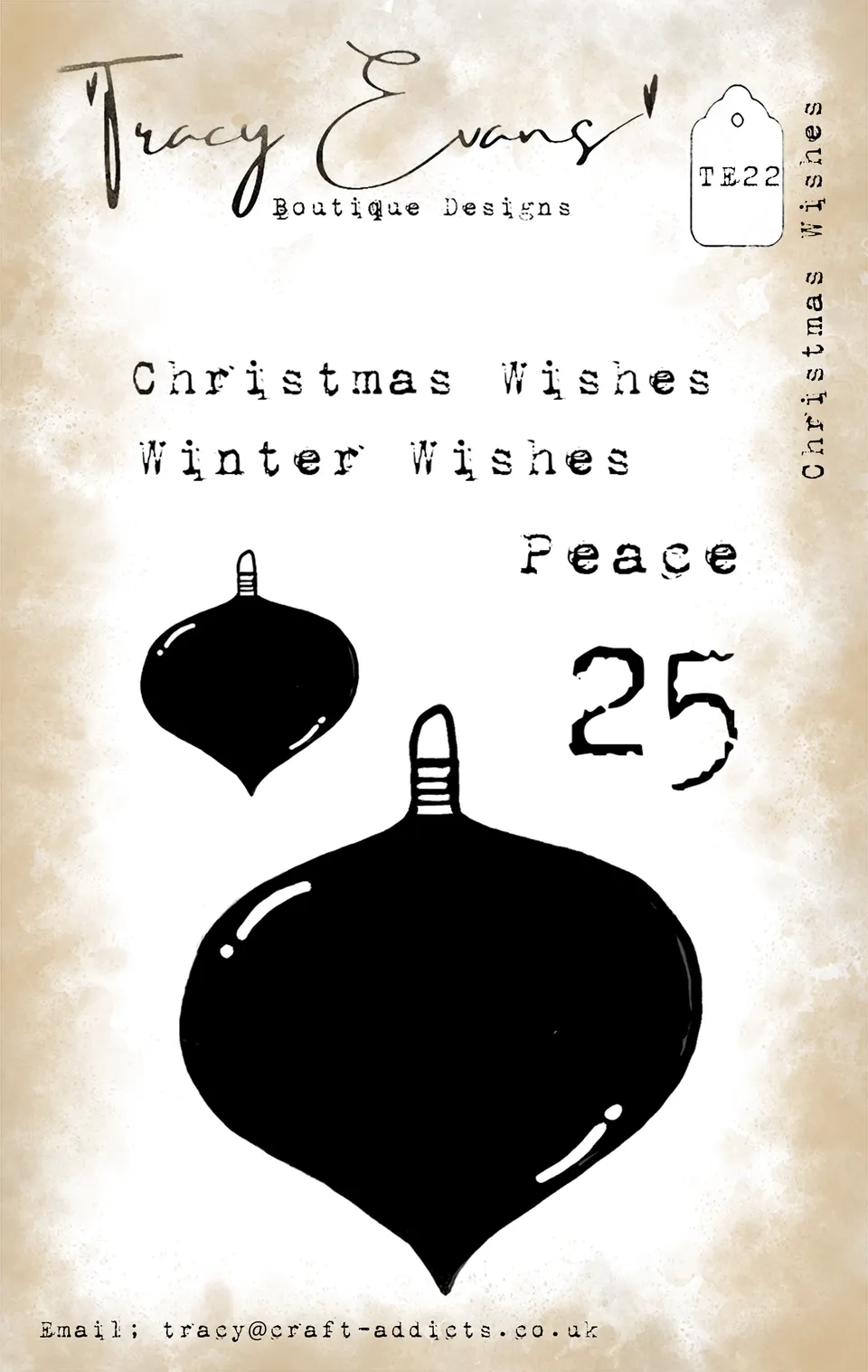 Tracy Evans Design TE022 Christmas Wishes stempel A7