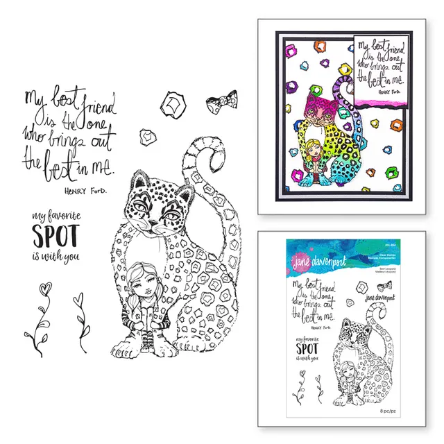 Jane Davenport Whimsical Wild Best Leopard stempel