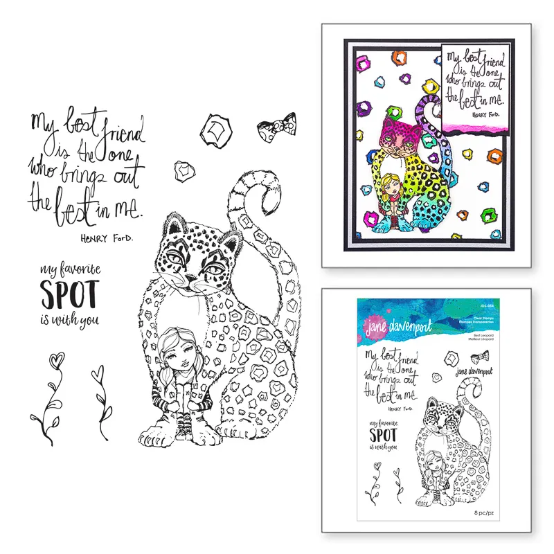 Jane Davenport Whimsical Wild Best Leopard stempel
