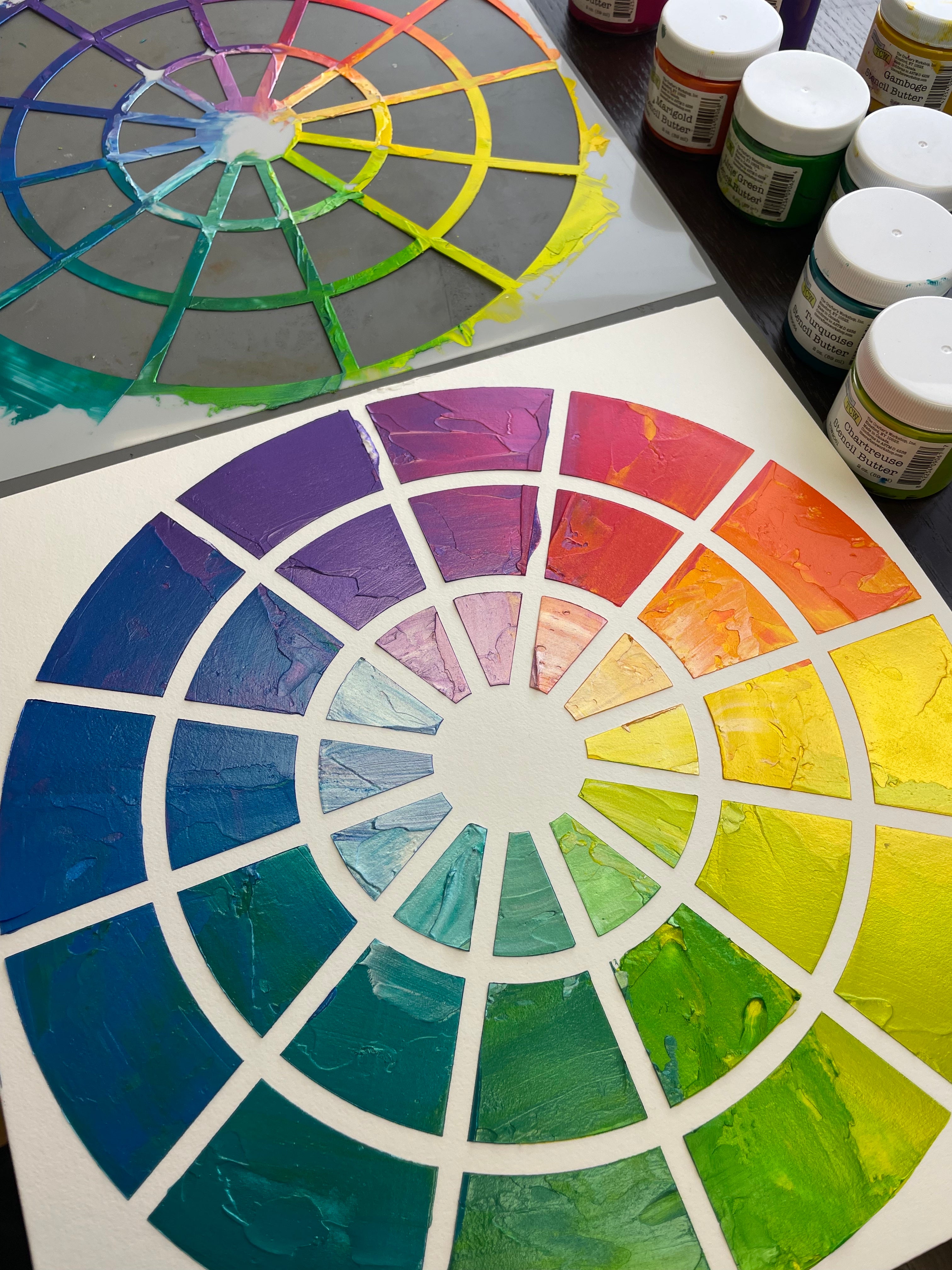 The Crafters Workshop TCW970 Color Wheel sjablong 12x12 sirkel