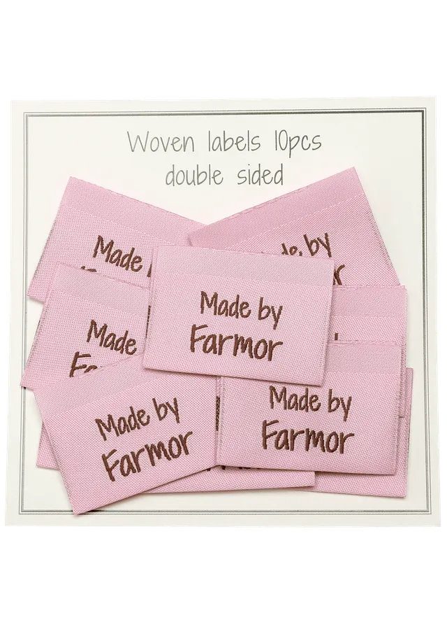 Go Handmade Made by Farmor merkelapper 10 stk rosa