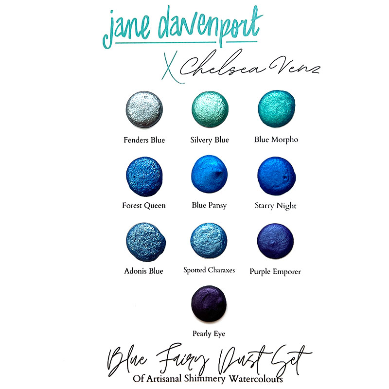 Jane Davenport Fairy Dust akvarell dot cards håndlaget sett