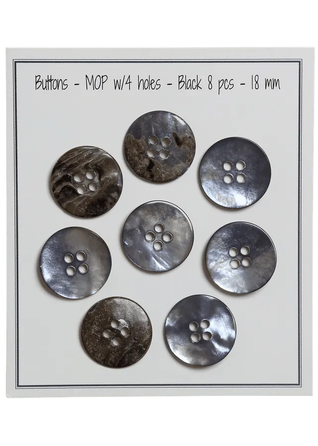 Go Handmade Mother of Pearl knapper 18 mm 8 stk