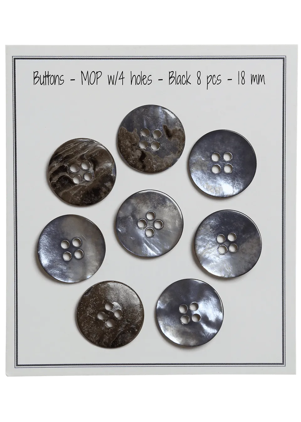 Go Handmade Mother of Pearl knapper 18 mm 8 stk