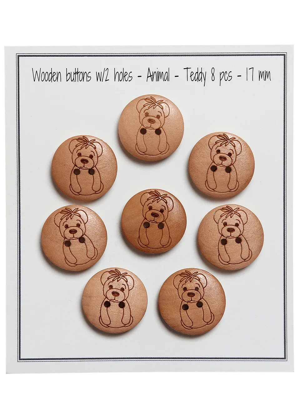 Go Handmade Teddy knapper 17 mm 8 stk