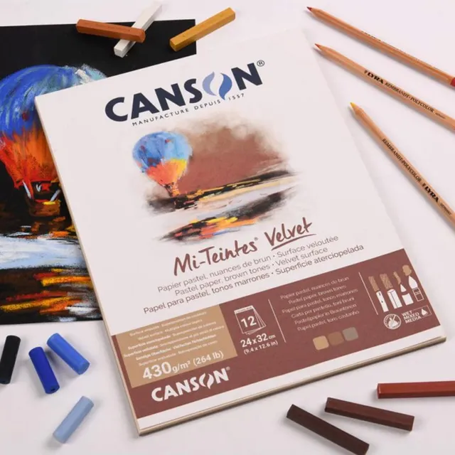Canson Mi-Teintes Velvet pastellblokk 12 ark 430 g