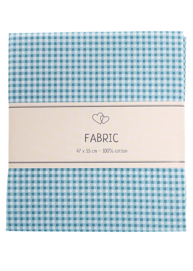 Go Handmade Cotton Blue Check bomullsstoff 47x55 cm blårutet