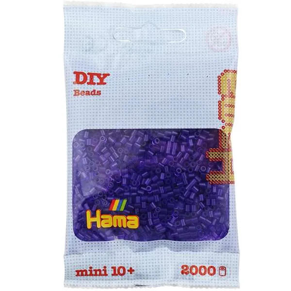 Hama Mini perler transparent lilla 2000 stk