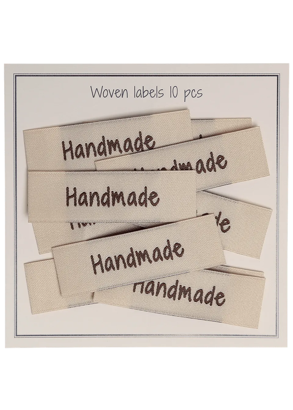 Go Handmade vevde merkelapper handmade beige 10 stk ensidig