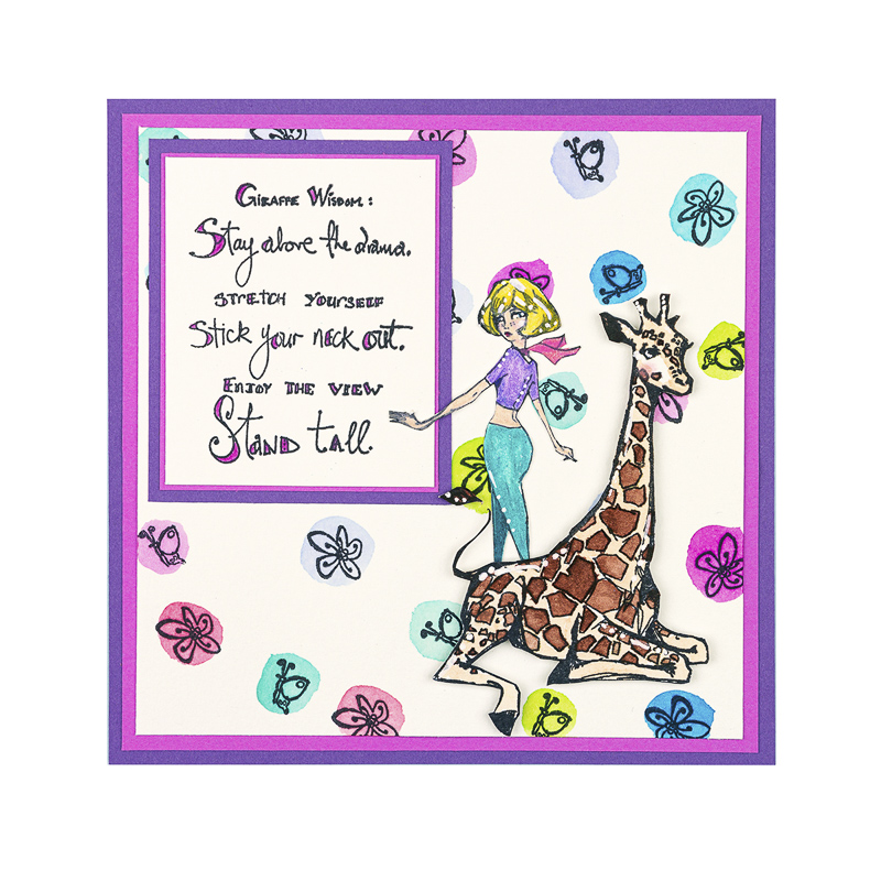 Jane Davenport Whimsical Wild Giraffe Wisdom stempel