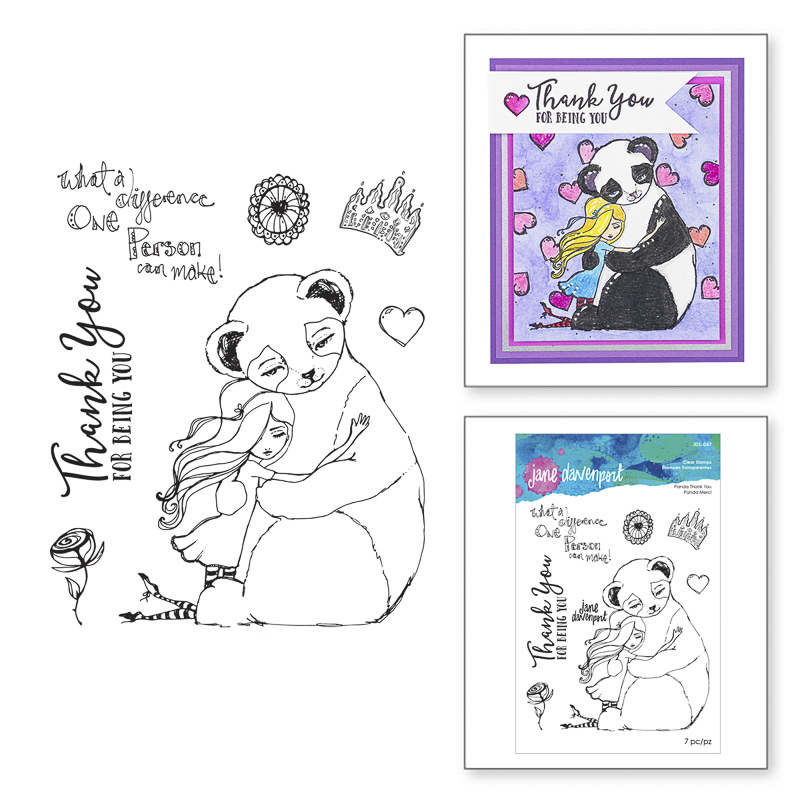 Jane Davenport Whimsical & Wild Panda Thank You stempel panda