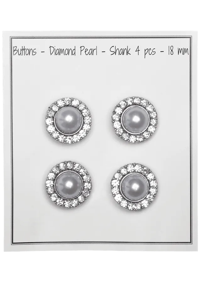 Go Handmade Diamond Pearl knapp 18 mm 4-pk perlemor