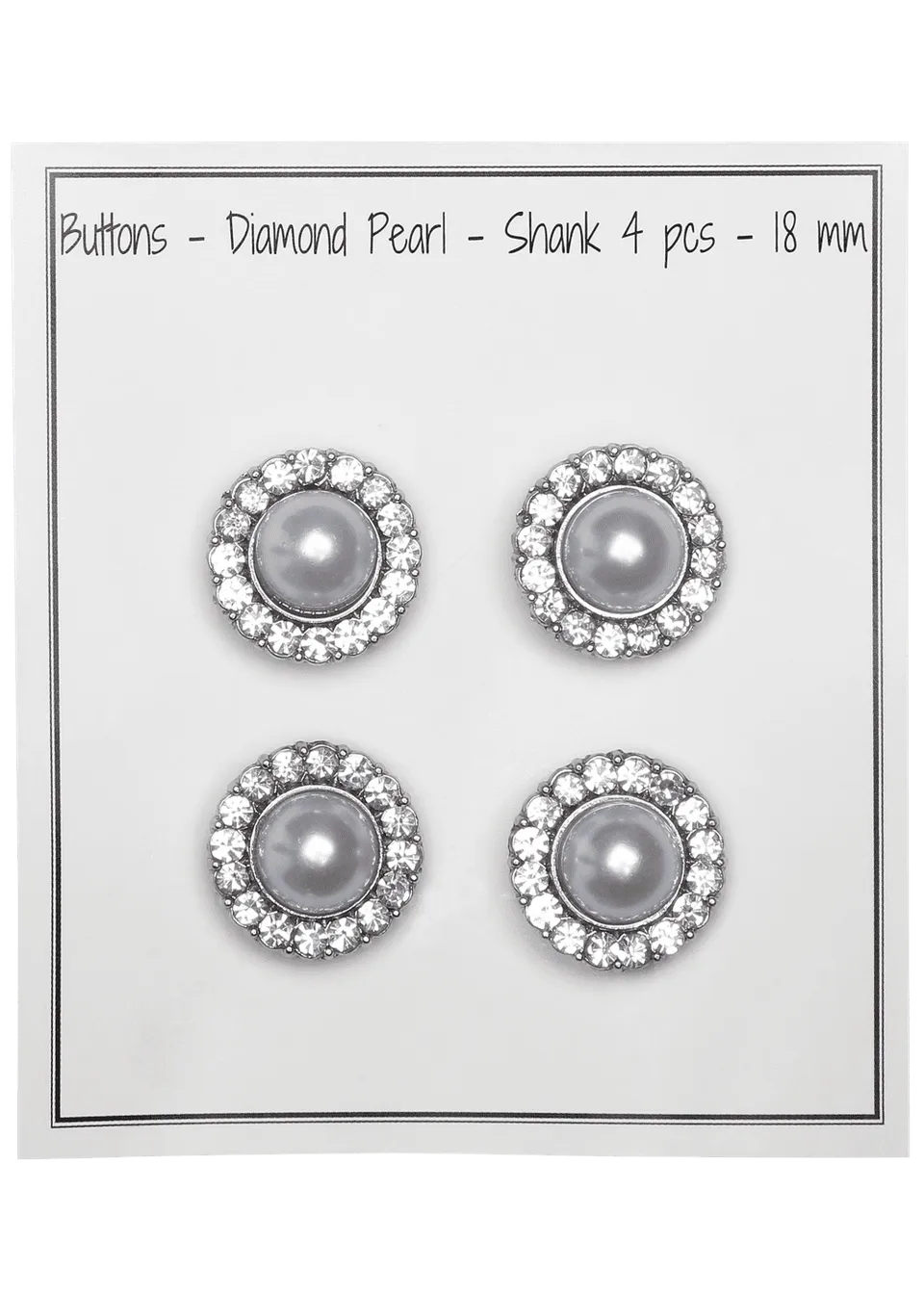 Go Handmade Diamond Pearl perleknapper 18 mm 4-pk