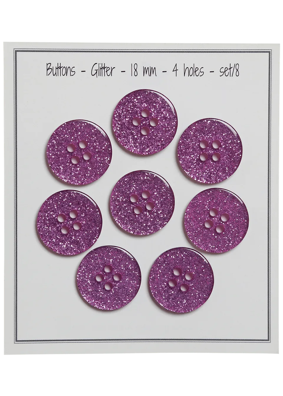 Go Handmade Glitter knapper 18 mm 8 stk blanke