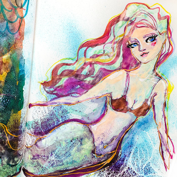 Jane Davenport Pigment Pebble GlamaRoon akvarell rosa