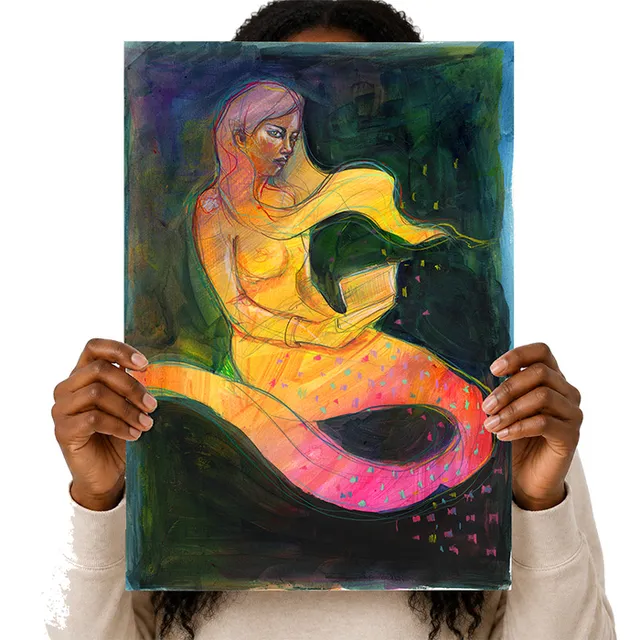 Jane Davenport Reading the Tide originalmaleri Whispering Sirens