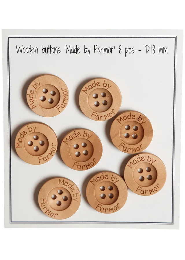 Go Handmade Made by Farmor knapper 18 mm 8 stk