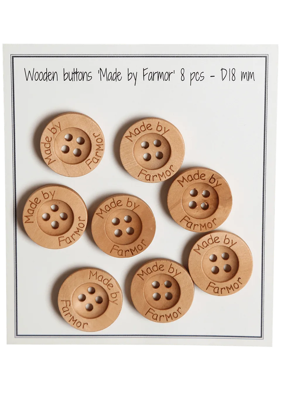 Go Handmade Made by Farmor knapper 18 mm 8 stk tre