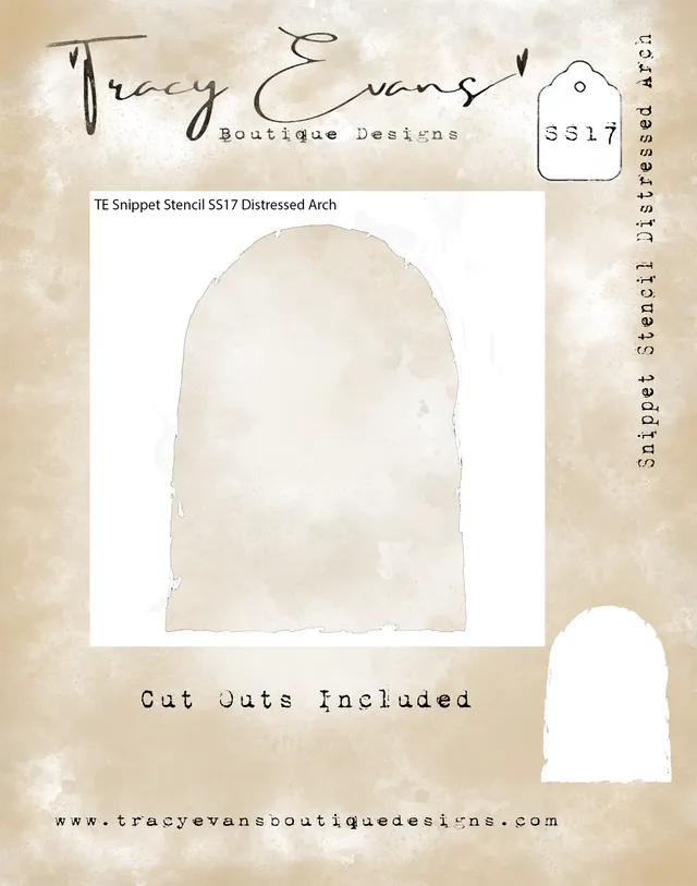 Tracy Evans Design Snippet SS017 Distressed Arch sjablong