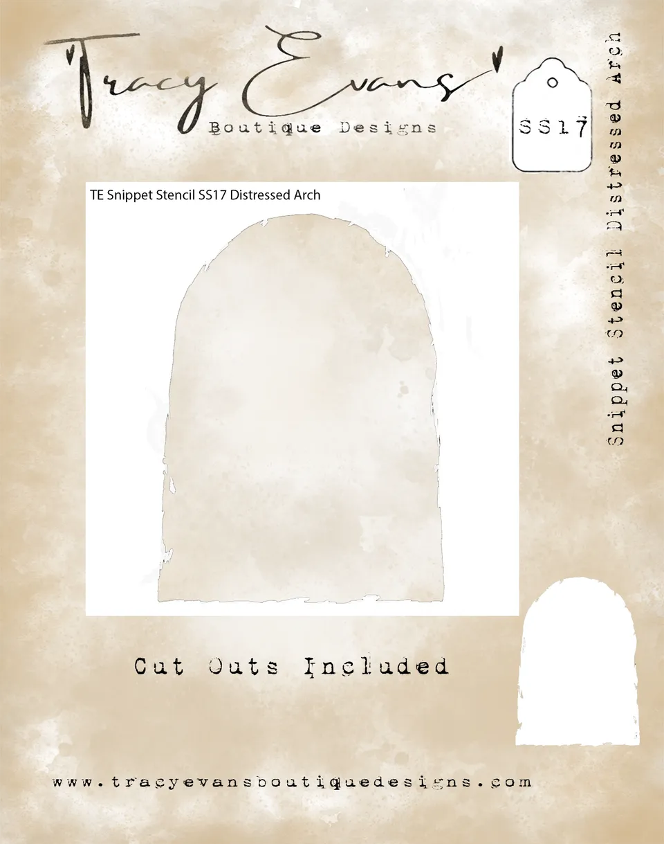 Tracy Evans Design Snippet SS017 Distressed Arch sjablong