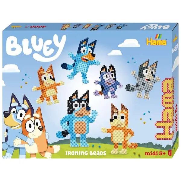 Hama Midi Bluey and Family perlesett 4000 stk med brett