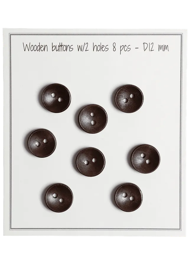 Go Handmade Deep knapper 12 mm brun 8 stk