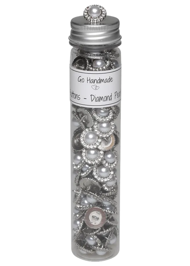 Go Handmade Diamond pearl knapp 18 mm stilk 100 stk