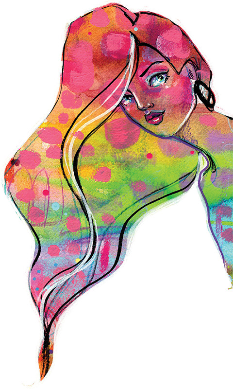 Jane Davenport Rainbow Diva wall art veggdekor flyttbar