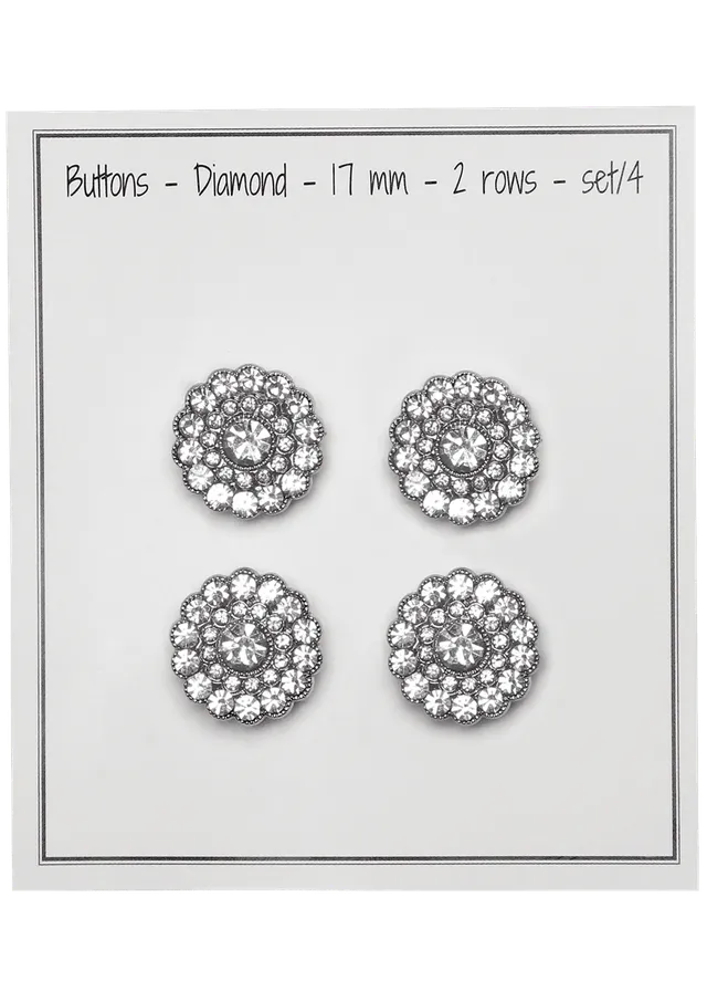 Go Handmade Diamond knapp 17 mm 2-rader 4 stk