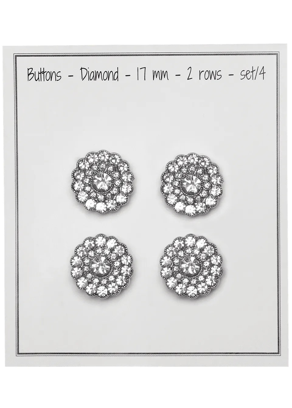 Go Handmade Diamond knapper 17 mm 2 rader 4 stk