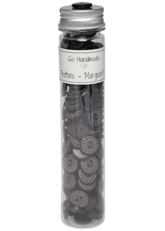 Go Handmade Marguerit knappeboks 135 stk hvit